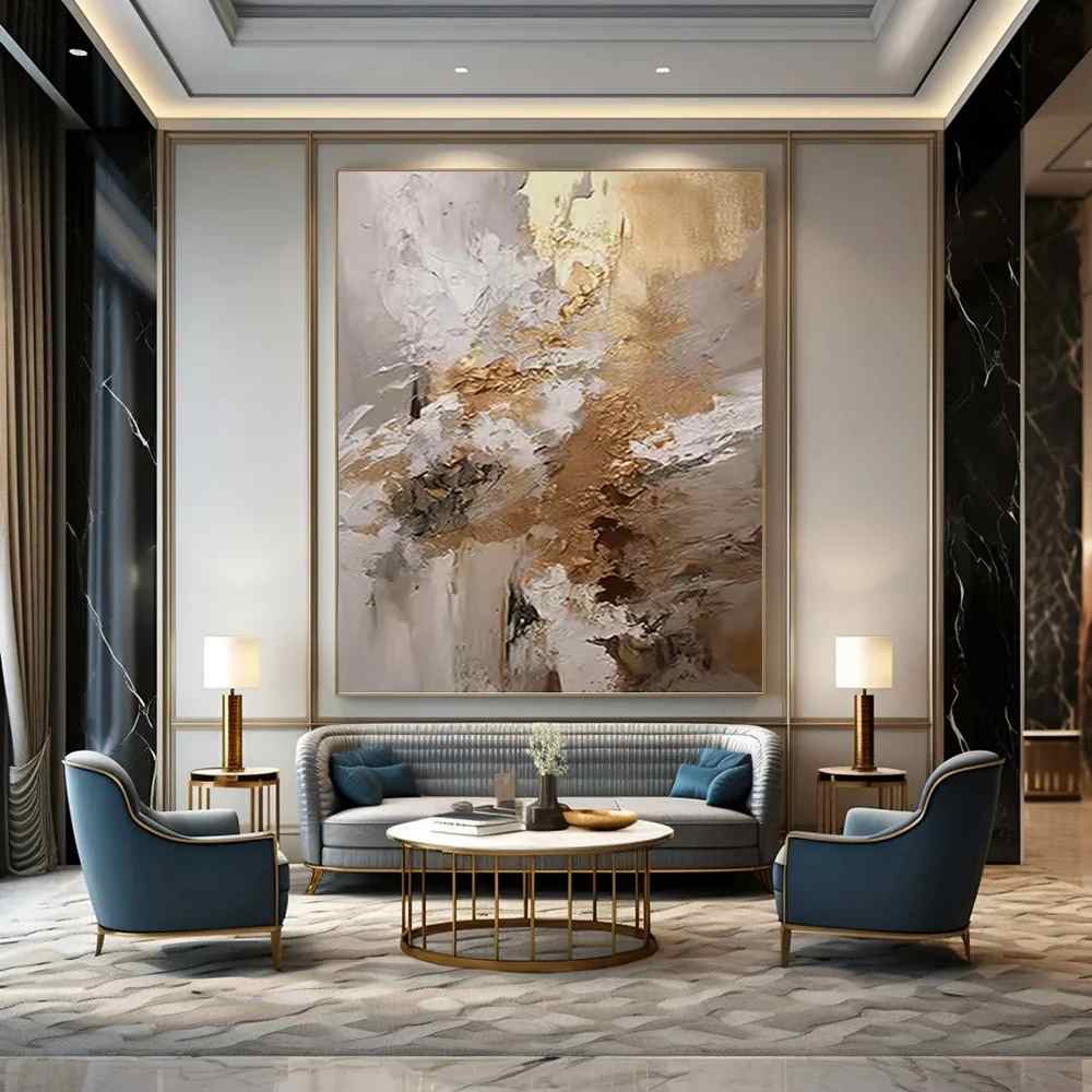 Hand-Painted Elegant Room - hand-painted custom canvas art